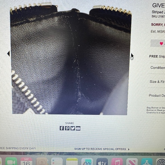 AUTHENTIC GIVENCHY ZIP LEATHER POUCH - Picture 4 of 7